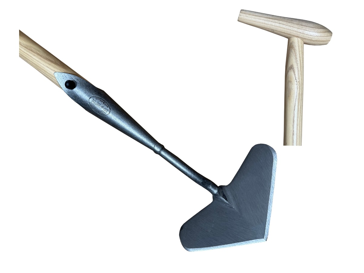 Dutch forged heartshaped pull'n push hoe  16cm, clear finished  with 140cm P-top handle